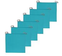 Atout Ciel Lot de 6 Galettes de Chaise Bicolore à Scratch en Tissu déperlant 40x40x4cm, Turquoise/Gris