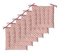 Atout Ciel Lot de 6 Galettes de Chaise carrées Bicolores 40x40cm, Terracotta Imprime/Uni