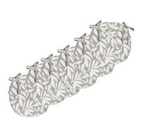 Atout Ciel Lot de 6 Galettes de Chaise Rondes Bicolores D.40cm, Gris imprimé/uni