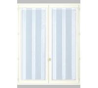 Atout Ciel Paire de voilages à Fines Rayures avec Passe-Tringle prêts à Poser, 2X 45x160cm, Blanc