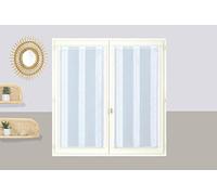Atout Ciel Paire de voilages à Fines Rayures avec Passe-Tringle prêts à Poser, 2X 60x120cm, Blanc