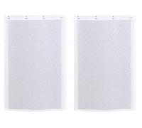 Atout Ciel Paire de voilages Effet Lin à œillets prêts à Poser, 2X 60x120cm, Blanc
