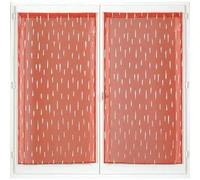 Atout Ciel Paire de voilages imprimés Argent Finition Passe-Tringle prêts à Poser, 2X 60x120cm, Terracotta, Terracota