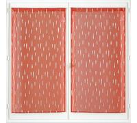 Atout Ciel Paire de voilages imprimés Argent Finition Passe-Tringle prêts à Poser, 2X 60x90cm, Terracotta