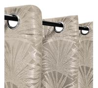Atout Ciel Rideau Jacquard Palme à œillets 140x240cm prêt a Poser, Beige