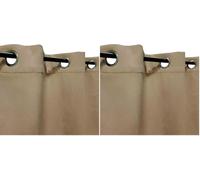 Atout Ciel Rideau occultant Thermique Velours frappé doublé Polaire à œillets 140x240cm prêt a Poser, Taupe (Lot de 2)