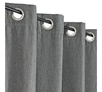 Atout Ciel Rideau Thermique chiné doublé Polaire Ton sur Ton à œillets 140x240cm prêt a Poser, Gris