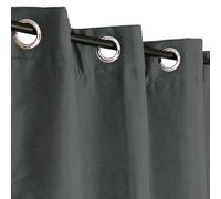 Atout Ciel Rideau Thermique Effet brossé à œillets 140x240cm prêt a Poser, Gris foncé