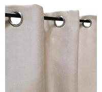 Atout Ciel Rideau Thermique Effet Lin chiné doublé Polaire Ton sur Ton à œillets 140x240cm prêt a Poser, Beige