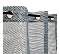 Atout Ciel Rideau Voilage Effet Filet à œillets 140x240cm prêt a Poser, Bleu