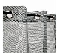 Atout Ciel Rideau Voilage Effet Filet à œillets 140x240cm prêt a Poser, Gris