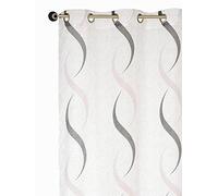 Atout Ciel Rideau Voilage imprimé à œillets 140x240cm prêt a Poser, Gris