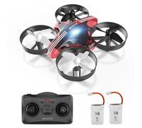 ATOYX Mini Drone pour enfants avec lumières LED,Avion RC portable pour l'intérieur et l'extérieur Nano Drone Quadcopter,2 Batteries,Cadeaux pour garçons et filles(Rouge)