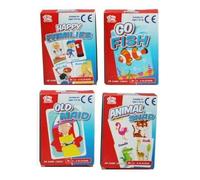Atoz A - Z Pack 4 Jeux de Cartes Classiques pour Enfants Voyage Amusant Vieille Fille Animal Snap Go Fish