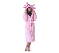 ATOZ Peignoir Doux Femme Animaux de Dessin Animé Flanelle Pyjama Robe Bain Axolotl Pour M