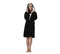 ATOZ Peignoir Doux Femme Animaux de Dessin Animé Flanelle Pyjama Robe Bain Manchot Pour L