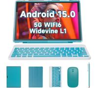 ATOZEE Tablette 2 en 1 Android 15 avec clavier 10", étui à stylet souris, 6000 mAh 8 Go + 32 Go de ROM, tablette extensible 1 To, double caméra 2 MP + 8 MP, tablettes WiFi-6 BT