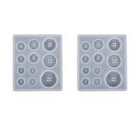 ATOZS Lot de 2 moules en silicone pour boutons en résine faits à la main avec trou et pendentif en de bouton en argile époxy pour porte-clés