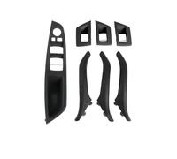 ATPONCX Ensemble de poignée de porte intérieure de voiture droite gauche et droite en cuir pour BMW Série 5 F10 F11 520 523 525 528 530i - Accessoires d'intérieur (LHD noir)