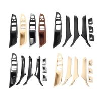 ATPONCX Lot de 7 poignées de porte intérieure de voiture pour BMW Série 5 F10 F18 conduite à gauche gauche 2010-2016 Beige Noir Fibre de carbone Plaque décorative (motif fibre de carbone)