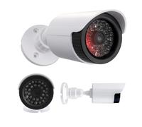 Atrapa Caméra Tube IR1800W - LED Rouge Clignotante, IP44 Interieur & Extérieur, Imitation Réaliste CCTV, Montage Réglable, Autocollants d'avertissement Inclus