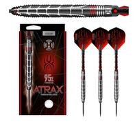 Atrax 95% Tungsten Dart| Jeu de fléchettes à Pointe en Acier| 21 g, 22 g, 23 g, 24 g, 25 g et 26 g | Comprend des Arbres en Carbone St et des ailettes Rouges Atrax de 100 microns -26grmm