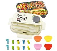 atrccs Boîte à Bento avec Ustensiles et pots à Sauce, Boîte à Lunch Bento à 4 Compartiments, Boîte Bento pour L'école, Adaptée au Micro-ondes et au Lave-vaisselle, Boîte Bento pour Garçons et Filles
