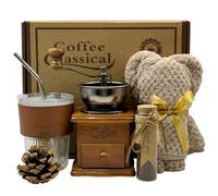 atrccs Ensemble de paniers cadeaux d'anniversaire pour femme, décorations vintage avec moulin à grains manuel, cadeau unique pour maman, elle, sœurs, amis, amateurs de café, idée cadeau de fête des