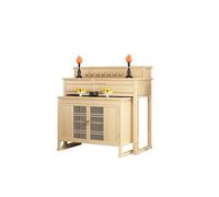 ATREDESES Cabinet d'autel Table d'offrande en bois pour la maison, ensemble d'armoires chinoises, table bouddhiste en bois, Dieu bouddhiste, table du dieu de la richesse Autel de Bouddha (C)