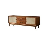 ATREDESES Meuble TV Wooden Rattan TV Cabinet Living Room Floor Cabinet Simple Homestay Rattan Storage Cabinet Meuble TV pour Salon
