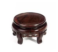 ATREDESES Support pour plantes d'intérieur en bois sculpté - Base pour aquarium - Base en bois massif - Pierre étrange - Base ronde - Pied haut - Support décoratif pour bonsaï (M)