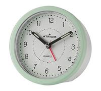 Atrium A260-3 Réveil analogique à quartz sans tic-tac avec lumière et répétition Blanc Vert menthe Rond