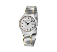 Atrium A27-64 Montre à quartz analogique pour femme avec bracelet extensible en acier inoxydable bicolore, affichage de la date et aiguilles luminescentes Étanchéité de 5 bars