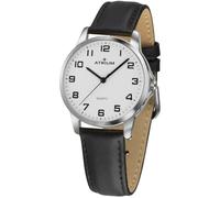 Atrium A36-10 Montre bracelet pour homme à quartz argenté très clair 3 bar Bracelet en cuir, Argent (Silver), bracelet