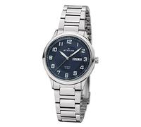 Atrium A39-35 Montre à quartz analogique pour homme en acier inoxydable 10 bars avec bracelet en acier inoxydable et date de la semaine Argenté, argenté, Bracelet