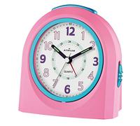 Atrium A921-17 Réveil analogique Silencieux avec lumière et Fonction Snooze Rose