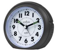 ATRIUM Réveil Analogue Quartz Noir A240-7 Sans Tique avec Lumière Grand Chiffres