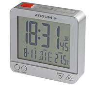 ATRIUM Réveil Numérique Quartz Radio-Réveil A740-19 Veilleuse de Voyage Argent