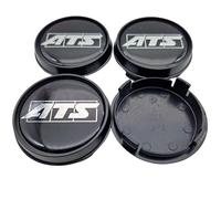 ATS Cup Lot de 4 cache-moyeux 56 mm noir brillant (N1056) avec logo argenté (ATG) - Couvercle de jante d'origine