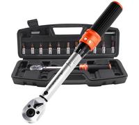 ATsafepro 14 Pièces ynamométrique 1/4'',1-25Nm ynamométrique Vélo,72 Dents Réglable Bidirectionnel,Rallonge,Adaptateur 3/8'',Embouts (Hexagonaux & Torx),Pour la Réparation de Vélos et Motos