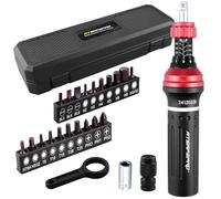 ATsafepro 25Pcs Tournevis Dynamométriques (10-60 lb-po / 1,1-6,8 Nm), Cle dynamometrique Kit 1/4", Fente, Hexagonale, Torx et Philips, pour l'électronique, le vélo et le bricolage