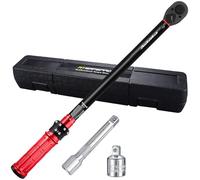 ATsafepro Clé Dynamométrique 1/2" 20-230 Nm,avec Adaptateur 1/2" à 3/8" et Barre d'Extension 125 mm,Précision ±3% 72 Dents pour Voiture, Moto, Camion