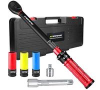 ATsafepro Clé Dynamométrique 1/2'', 20-230 Nm Clé Dynamométrique Kit 7 Pièces avec 3 Douilles (17mm, 19mm, 21mm), Adaptateur 1/2"-3/8", Barre d'Extension 125 mm, Précision ±3%