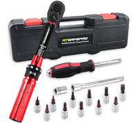 ATsafepro Clé Dynamométrique 1/4'', 1-15 Nm Clé Dynamométrique Velo Kit 17 Pièces avec 11 Embouts, Tournevis, Douille 1/4'', Adaptateur 3/8'' & Prolongateur 4 Pouces, Précision ±3%