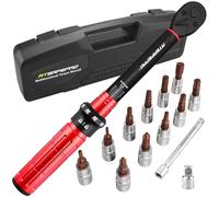 ATsafepro Clé Dynamométrique 1/4'', 1-25 Nm 15 Pièces Clé Dynamométrique Vélo avec 11 Embouts, Prolongateur 10 cm,Adaptateur 3/8'', Précision ±3%, 72 Dents pour Vélo et Moto