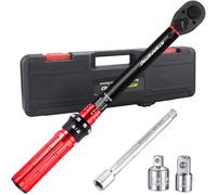 ATsafepro Clé Dynamométrique 3/8'',cle dynamometrique 5-60 Nm, Précision ±3%, Adaptateurs 1/4" & 1/2" et Barre d'Extension, pour Voiture, Moto, Vélo et Bricolag