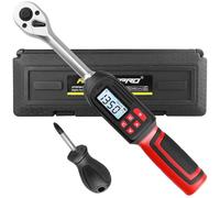 ATsafepro Clé Dynamométrique Numérique 3/8", Clé Dynamométrique 6.8-135 Nm avec affichage 4 unités, précision ±2%, Écran LCD avec alertes acoustiques et LED pour vélo, moto et automobile