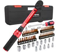 ATsafepro Jeu de 61 Cle Dynamometrique Vélo 1-25 Nm，Petite ynamometrique 1/4" Avec Adaptateur 1/4"-3/8", Rallonge 10 cm, Embouts, Tournevis, Précision ± 3%, 72 Dents Pour Vélos et Motos