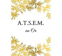 ATSEM en Or: Cahier petits carreaux personnalisé - 100 pages - A4 portrait - blanc