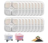 ATSGJLZN 18 PCS Filtre Fontaine Eau Chat Catit.avec Système de Triple Filtration avec Résine et Charbon Actif pour Une Fontaine à Eau de 2,5 L-3L